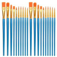 Artists Paint Brushes, 20 PCS Nylon Hair Acrylic Paint Brushes Set for Acrylic Oil Watercolor Gouache Painting Face Model (Blue)