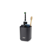 Joseph Joseph Easy-Store - Toothbrush Holder Caddy, Bathroom Storage, Compact, Matt Black