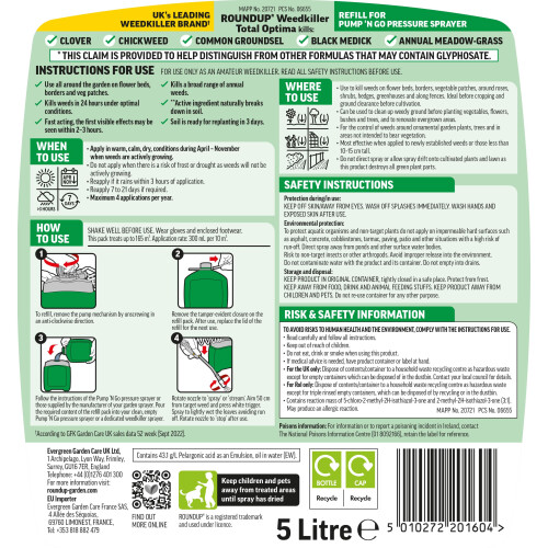 Roundup Roundup Weedkiller Total Optima, pump spray, 5 litre REFILL 2
