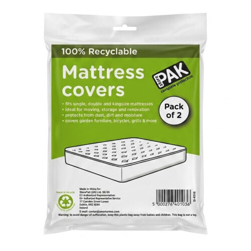 StorePAK Mattress Protective Cover for Moving & Storage (2 Pack)