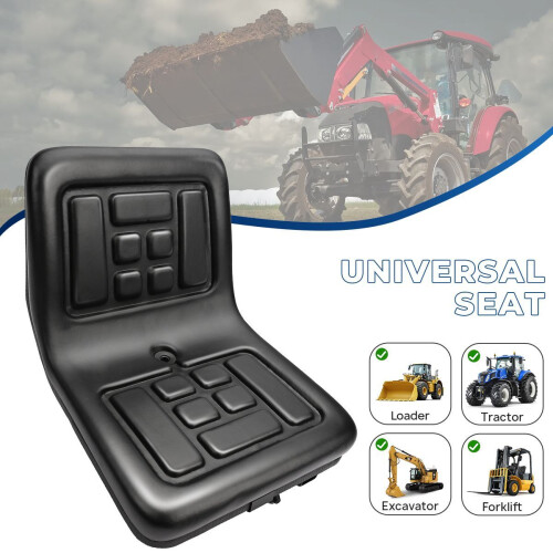 Universal Waterproof Seat Tractor Dumper Forklift Mower Digger Adjustable Black 2