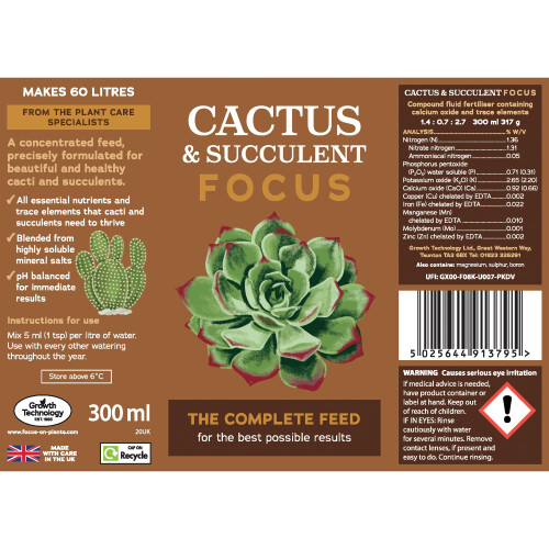 Cactus and Succulent Focus Liquid Fertiliser, 300ml 2