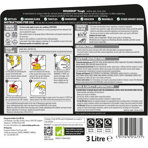 Roundup Roundup 3L XL Tough and Deep Root Weedkiller 2