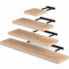 (795x235mm, Sonoma Oak) Floating Wall Shelf with Concealed Bracket - White Gloss or Sonoma Oak