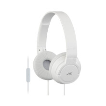JVC Over Ear Headphones Lightweight Comfortable Powerful Bass with Remote and Mic, White