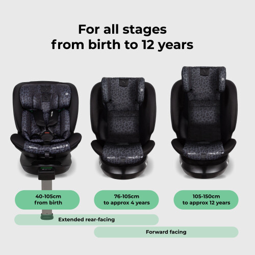 My Babiie MBCS400 Spin R129 Car Seat - Black Leopard 2