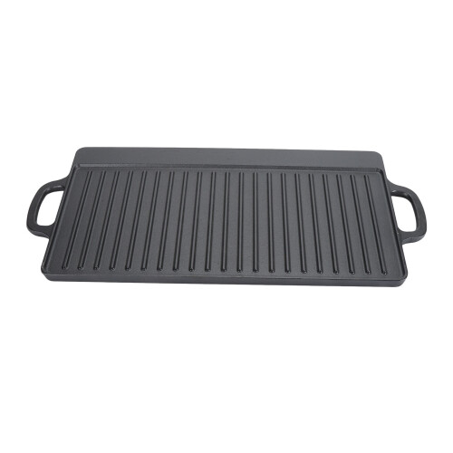 Gusseisen Pfanne Grillplatte Doppelseitig 50x23cm 2