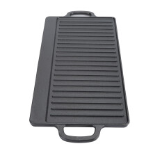 Gusseisen Pfanne Grillplatte Doppelseitig 50x23cm