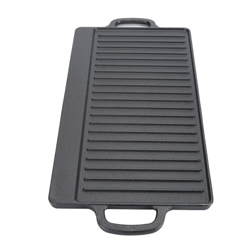 Gusseisen Pfanne Grillplatte Doppelseitig 50x23cm