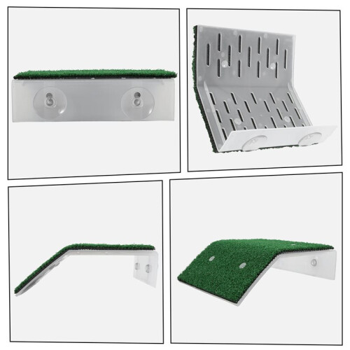 Lawn Turtle Basking Platform Turtle Resting Basking Platform, Simulation Grass Turtle Ramp for Turtle Tank, Reptile L 1