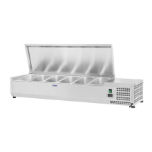 Saladette zum Aufstellen Tisch Theke Edelstahl 140 x 39 cm 5 GN 1/3 Behälter