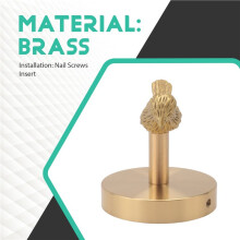 3X Messing Goud Dier Haak Massief Messing Kapstok Deur Achter Haak Badkamer Keuken Haken Handdoekenrek (Vogel)