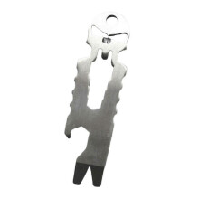(Silver) Leva multifunzione in acciaio inossidabile con apribottiglie integrato, ideale per campeggio e sopravvivenza all'aperto.