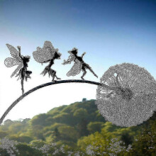 (90x220cm) Sculptures de jardin féerique, fées dansantes, pissenlits, artisanat décoratif elfique de Robin White