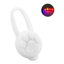 (White) Lampka LED na obroży dla psa zasilana bateriami, z dołączonymi bateriami, zapewniająca bezpieczeństwo w nocy