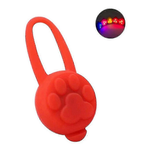 (Red) Collare per cani con luce LED a batteria (batterie incluse) per la sicurezza notturna.