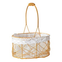 (Oval straight handba) Handheld Portable Sturdy Woven Storage Basket Convenient Handle Designs Home Organization