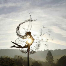 (85x210cm) Sculptures de jardin féerique, fées dansantes, pissenlits, artisanat décoratif elfique de Robin White
