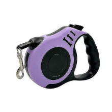 (Purple and Black, 3M) Uttrekkbart 3/5m nylon hundebånd for små hunder og katter, slitesterkt utendørs fotturer