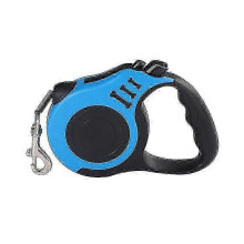 (Blue and Black, 5M) Uttrekkbart 3/5m nylon hundebånd for små hunder og katter, slitesterkt utendørs fotturer