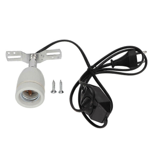 (EU Plug) Rotatable Heating Bulb Base with Switch for E27 400W Ceramic Reptile Heat Lamp Holder