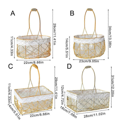 (Rectangular large po) Handheld Portable Sturdy Woven Storage Basket Convenient Handle Designs Home Organization 2