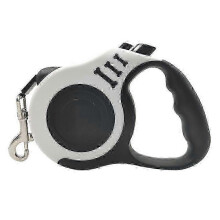 (White and Black, 3M) Indragbart 3/5m nylonkoppel för små hundar och katter, hållbart dragrep för utomhusvandring