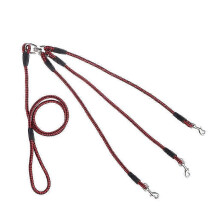 (Black) 3-i-1 Hundkoppel Avtagbart Nylon Trippelkoppel 140cm För Promenader Flera Hundar Avtagbart