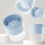 (blue-white) Easy Release Silicone Whiskey Ice Ball & Cocktail Ice Cube Maker Mold Set 4