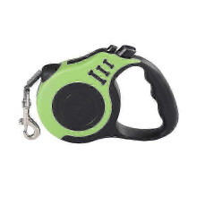 (Green and Black, 5M) Uttrekkbart 3/5m nylon hundebånd for små hunder og katter, slitesterkt utendørs fotturer