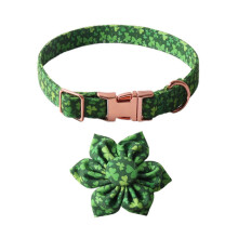 (D, 45) Shamrock Patrick's Day-tema Hund Katt Blomhalsband Halsband Fluga Valpdräkt Söt Flicka 55