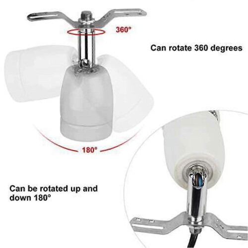 (EU Plug) Rotatable Heating Bulb Base with Switch for E27 400W Ceramic Reptile Heat Lamp Holder 1