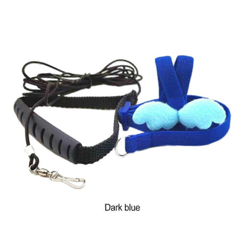 (dark blue) Cute ABS Bird Harness Leash Set for Pet Parrot Owners Gift 1