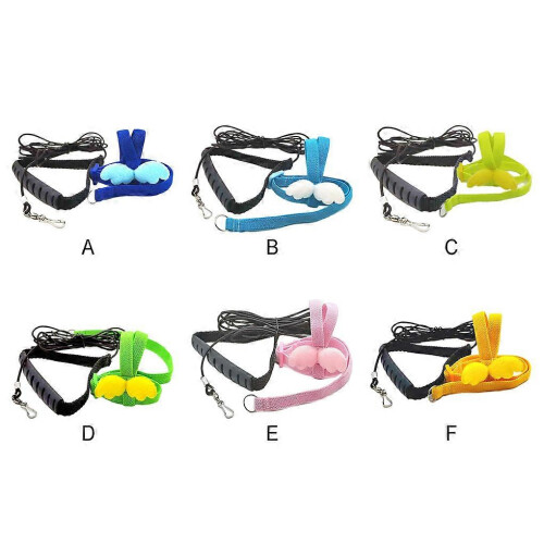 (dark blue) Cute ABS Bird Harness Leash Set for Pet Parrot Owners Gift 2