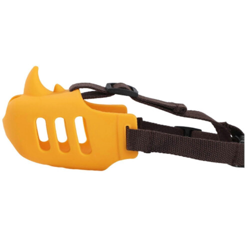 (lemon yellow, S) AggressiveDogs Public SiliconeMuzzleGuard XLSkyBlue SecureTrainingCover AdjStrap StopBiting
