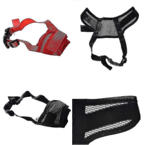 (Black, S) Stop Biting and Chewing Instantly with Adjustable Mesh Dog Mouth Guard 1