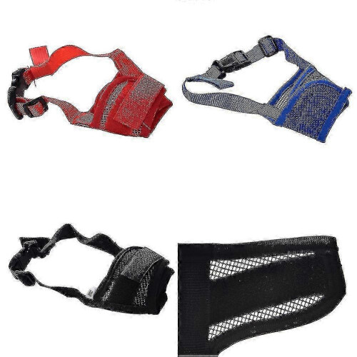 (Red, M) Stop Biting and Chewing Instantly with Adjustable Mesh Dog Mouth Guard 2