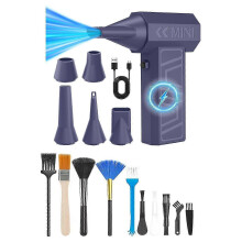 (Purple) 41m/s Brushless Electric Blower with 5 Nozzles 10 Brushes for Workshop Drying Purple
