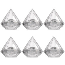(Large) Set di 6 eleganti scatole porta gioielli con diamanti e accessori per l'esposizione, dal design sofisticato.
