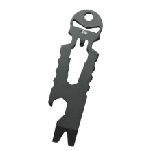 (Black) Leva multifunzione in acciaio inossidabile con apribottiglie integrato, ideale per campeggio e sopravvivenza all'aperto.