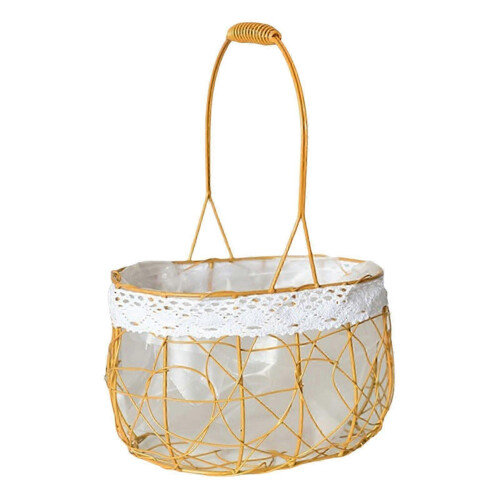 (Oval base drum bag) Handheld Portable Sturdy Woven Storage Basket Convenient Handle Designs Home Organization