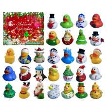 Bath Kids Christmas Toys Countdown Calendar With Squeaky Rubber Ducks For Play Holiday