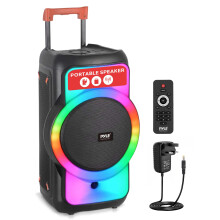 Pyle Bluetooth PA System – 160W Portable Party Speaker with Rechargeable Battery, Mic Inputs & LED Lights, Powerful Bass & Clear Treble for