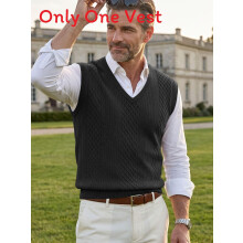 (Black, M) Knit Men Sleeveless Top With Polyester Fabric Fine Textured Pattern Fall Spring