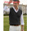 (Black, M) Knit Men Sleeveless Top With Polyester Fabric Fine Textured Pattern Fall Spring 1