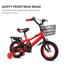 Vélo pour enfants, 14 pouces, Rouge, Cadre Acier, Hauteur réglable avec Panier
