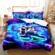 (Brown, 200x200cm) 3D Dragon Ball Super Goku Bedding Set 3PCS Super Saiyan 4 VS Blue Hair Duvet Cover Pillowcase Anime Bed Linen Set Single Double