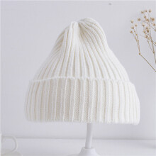 (WHITE, one size) Baby Kids Ribbed Knit Beanie Girls Boys Casual Toddler Windproof Hat 6M-4 Years Old Baby Photography Props Accessories