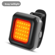 (Gray Red)Mountain Bike Headlight Led Bicycle Front Light Waterproof Rechargeable Rides For