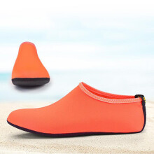 (Orange, 10.24-10.44) Women Men Beach Diving Socks Shoes Non Slip Solid Multicolor Color Polyester